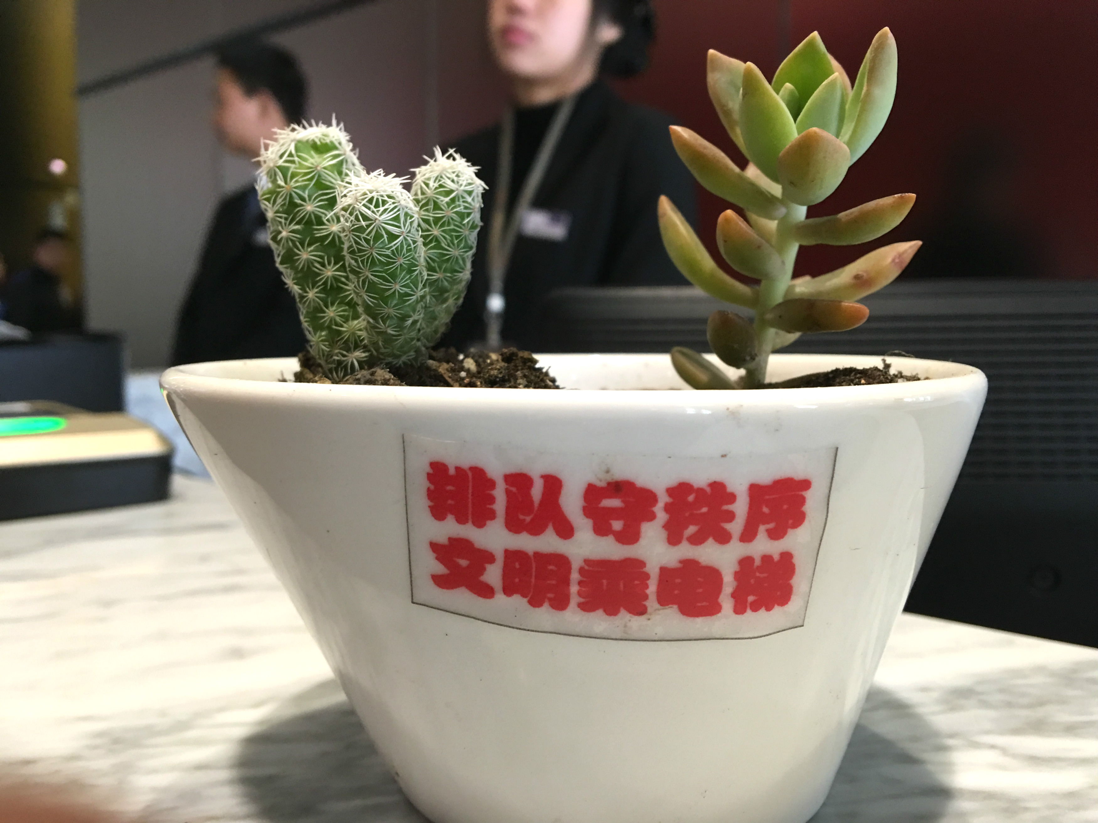 滨江写字楼开展“排队守秩序，文明乘电梯”活动